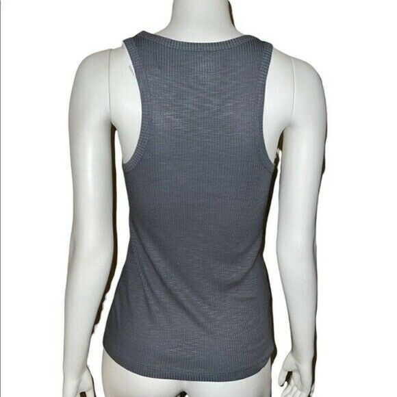 Jenni Cast Iron Gray Solid Ribbed Lounge Pajama Tank Top Large NWT - Picture 4 of 8